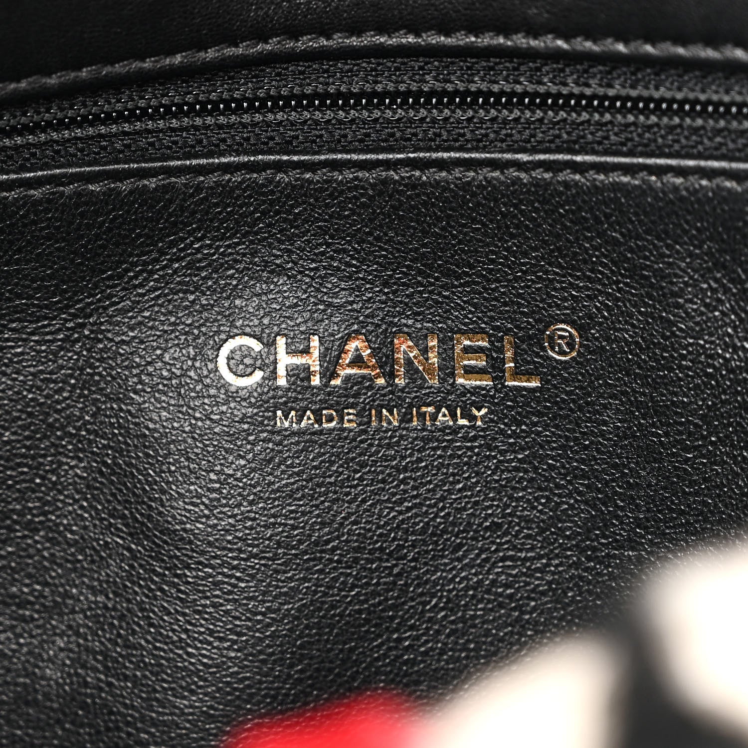 Chanel Lambskin Shearling Medium Flap Red Black 6 of 11