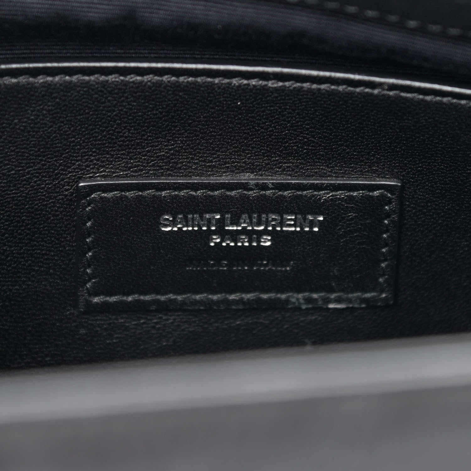 Saint Laurent Calfskin Crocodile Embossed Medium West Hollywood Monogram Fold-Over Black 6 of 10