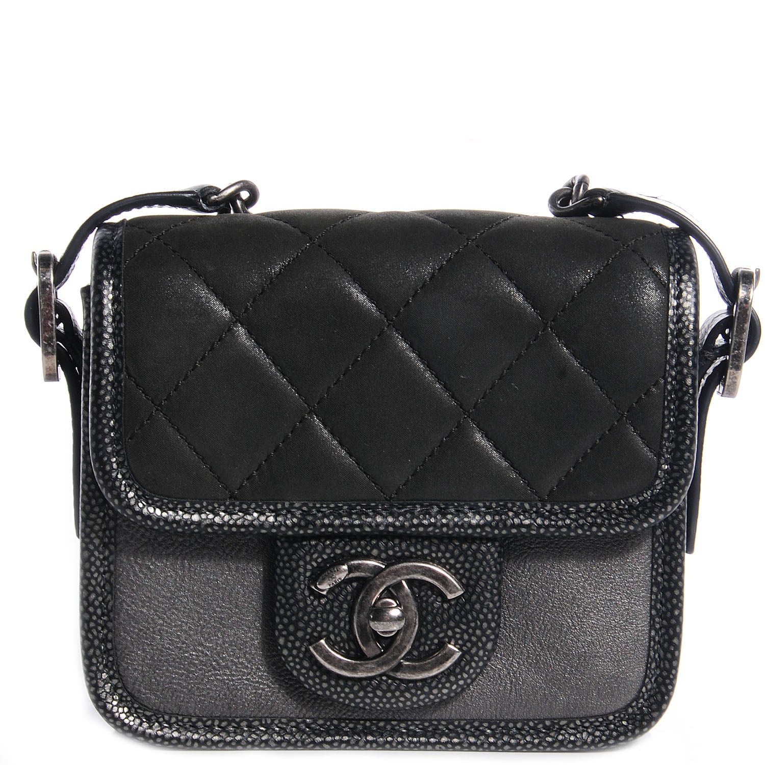 Chanel Iridescent Calfskin Back To School Mini Crossbody Flap Anthracite 1 of 20