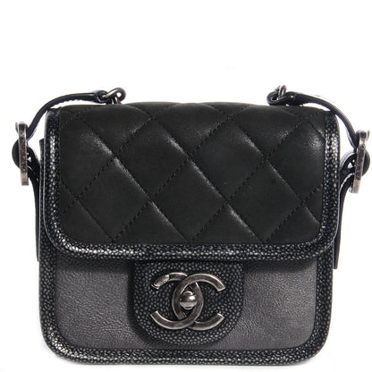 Chanel Iridescent Calfskin Back To School Mini Crossbody Flap Anthracite 1 of 20