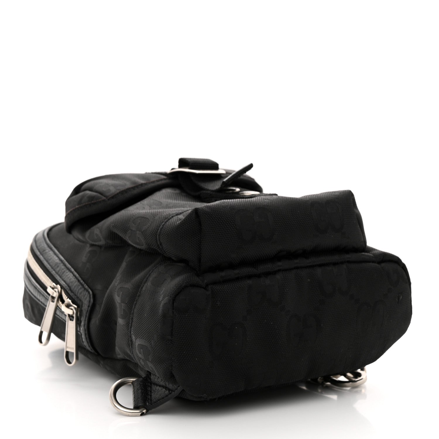 Gucci Econyl Nylon Monogram Off The Grid Sling Backpack Black 4 of 14