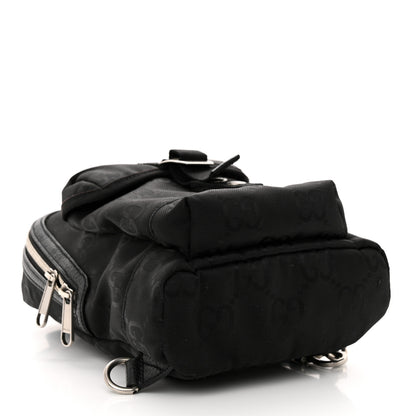 Gucci Econyl Nylon Monogram Off The Grid Sling Backpack Black 4 of 14