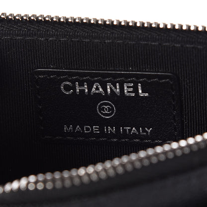 Chanel Iridescent Caviar Quilted Classic Zip Pouch Black 5 of 8
