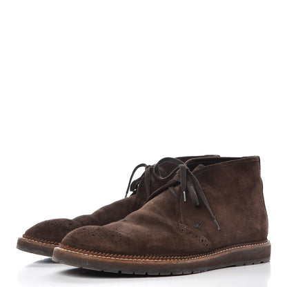 Louis Vuitton Mens Suede Brogues Boots 9.5 Brown 15 of 23