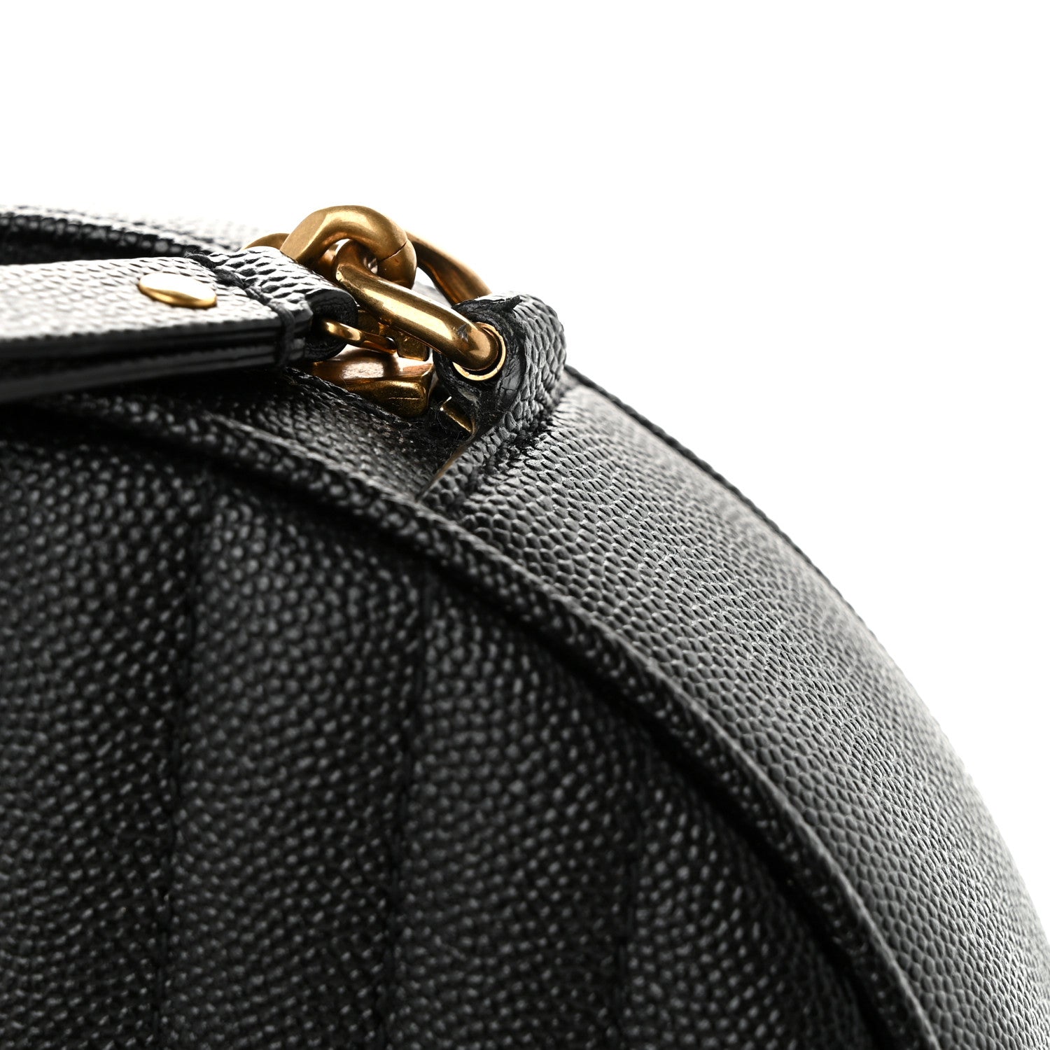 Saint Laurent Grain De Poudre Matelasse Chevron Quilted Round Vinyle Camera Bag Black 11 of 11