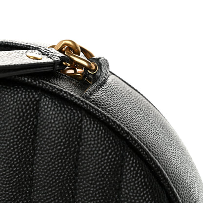 Saint Laurent Grain De Poudre Matelasse Chevron Quilted Round Vinyle Camera Bag Black 11 of 11