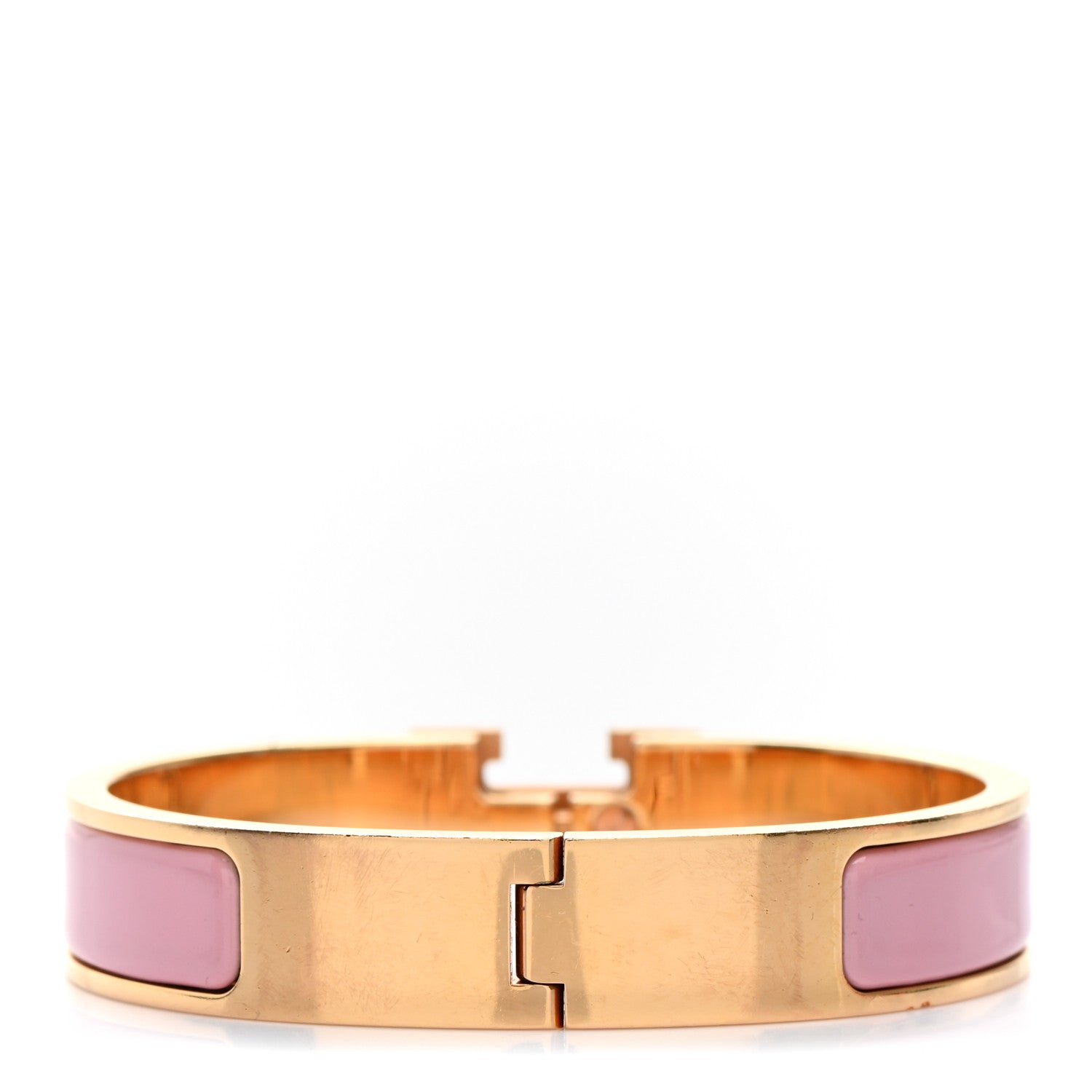 Hermes Enamel Narrow Clic Clac H Bracelet PM Rose Nacarat 3 of 5