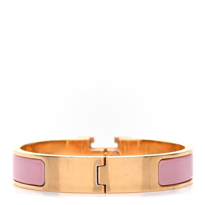 Hermes Enamel Narrow Clic Clac H Bracelet PM Rose Nacarat 3 of 5