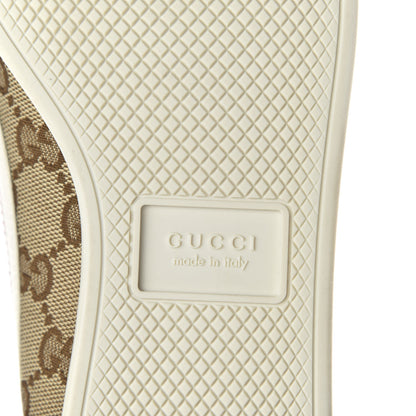 Gucci Suede Monogram Web Womens Falacer Sneakers 40 Nocciola Beige Mystic White Hibiscus Red 8 of 11