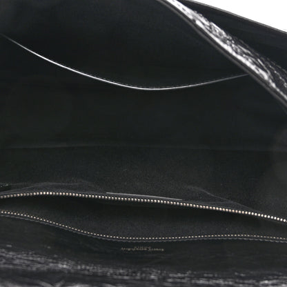 Saint Laurent Crinkled Calfskin Matelasse Monogram Large Niki Chain Satchel Black 5 of 9