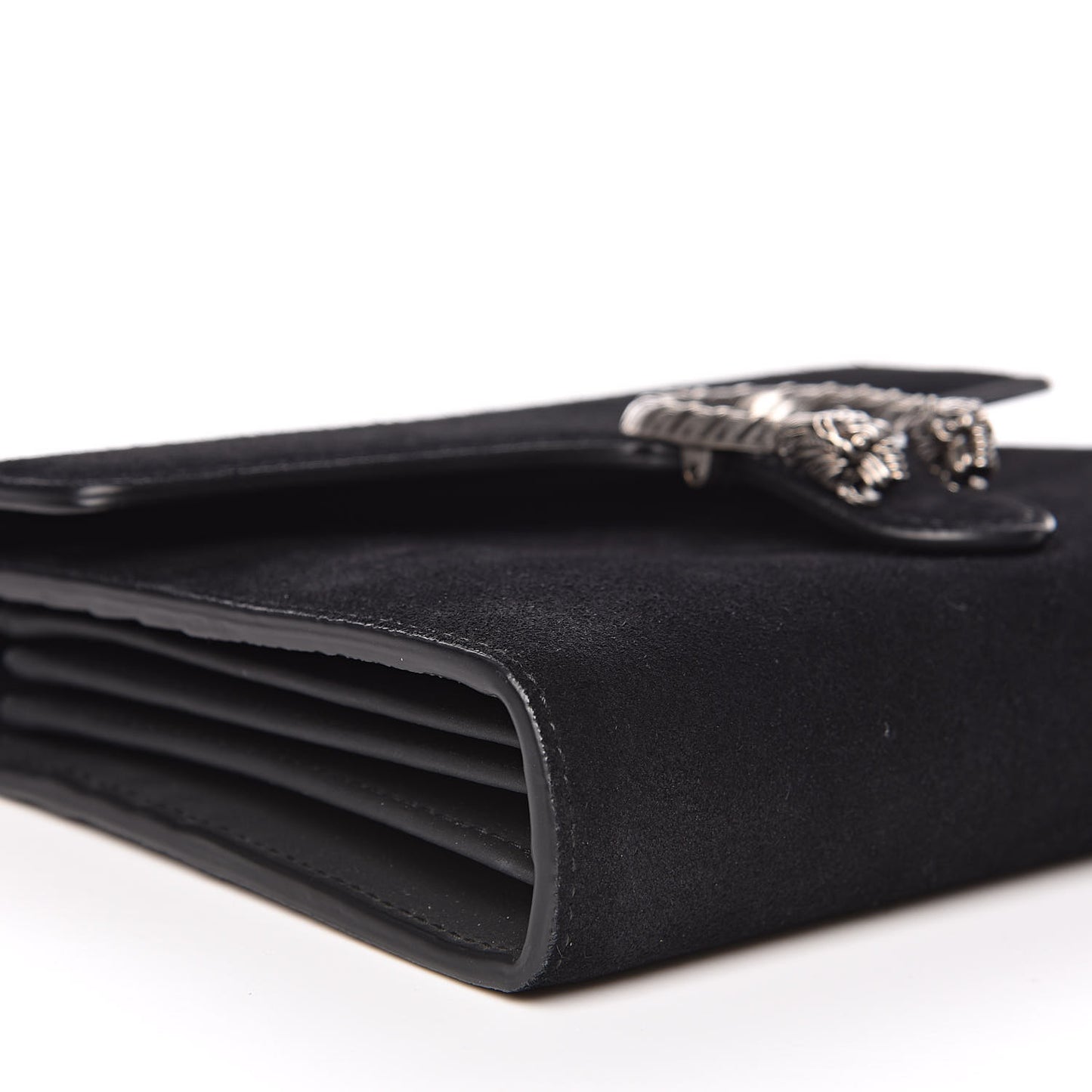 Suede Mini Dionysus Chain Wallet Black