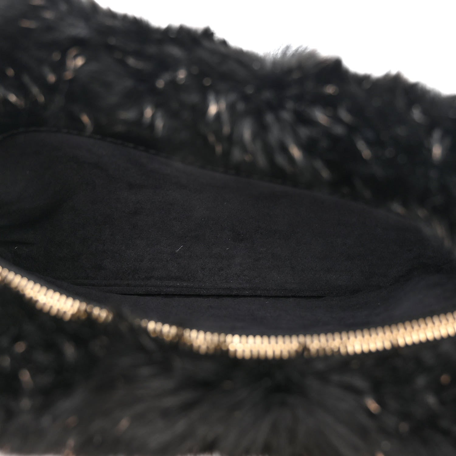 Chanel Rabbit Fur Small Clutch With Chain Black 5 of 10