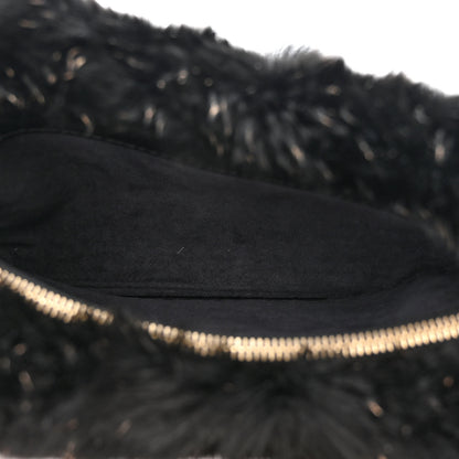 Chanel Rabbit Fur Small Clutch With Chain Black 5 of 10