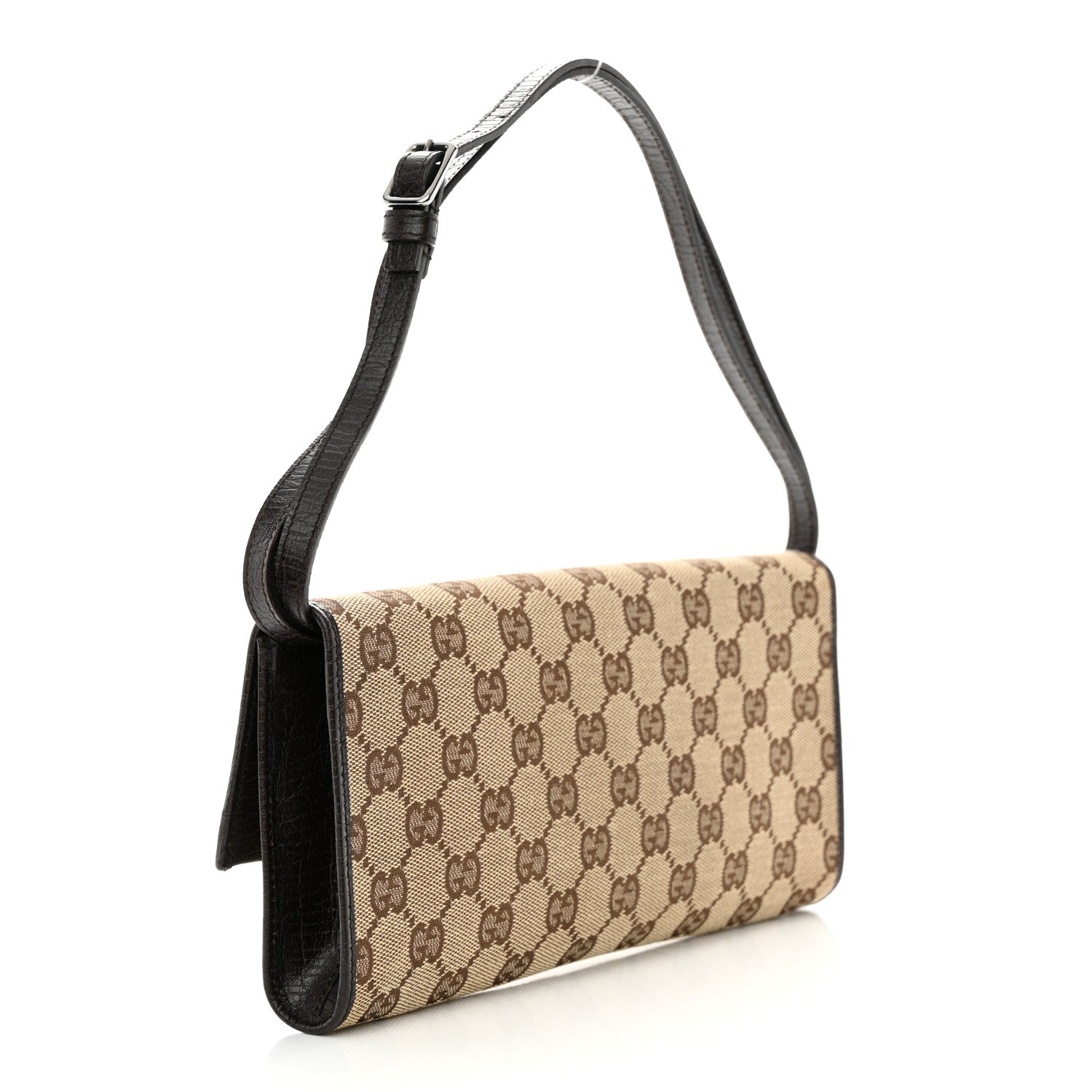 Gucci Monogram Bamboo Bar Clutch Dark Brown 3 of 9
