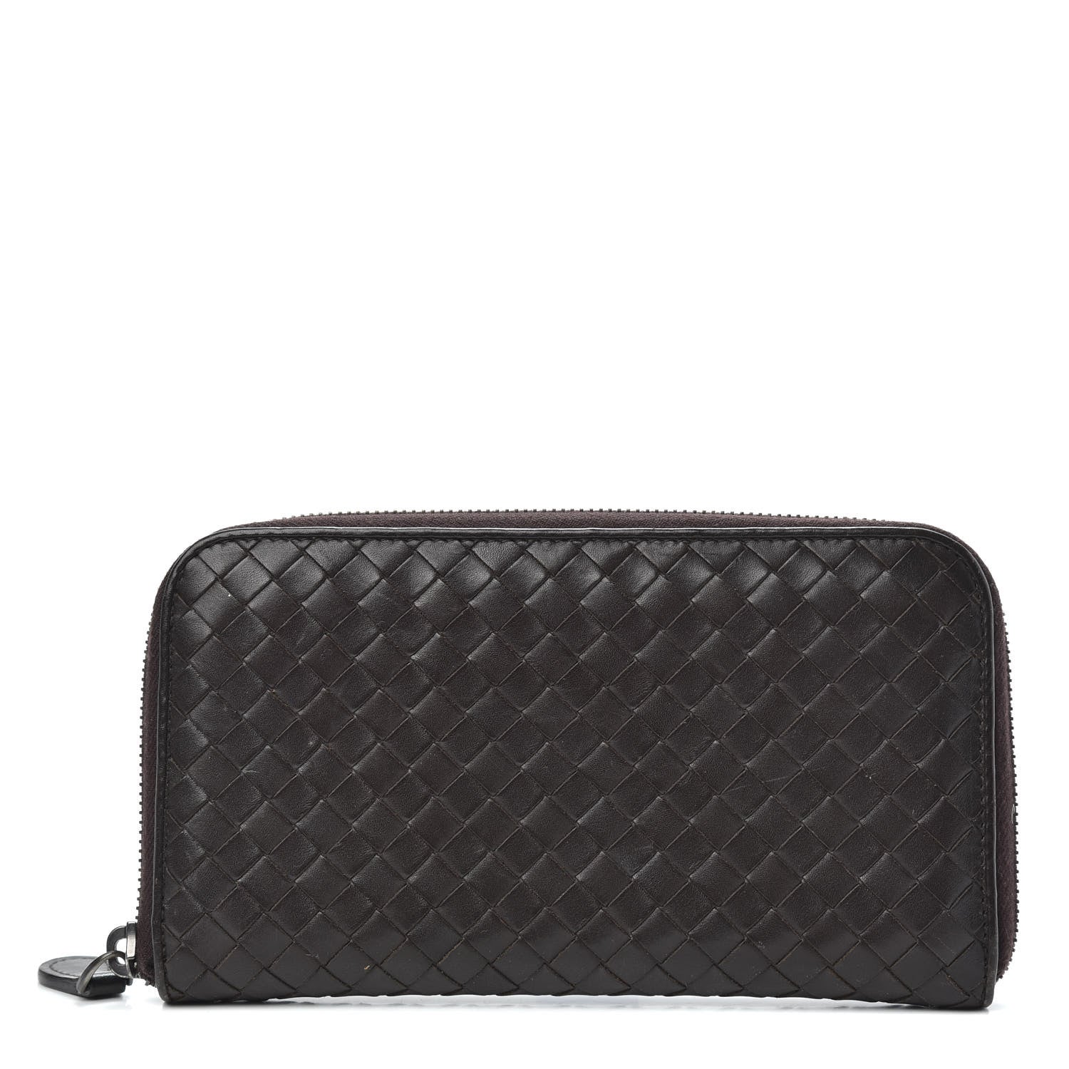 Bottega Veneta Nappa Intrecciato Zip Around Wallet Ebano 1 of 8