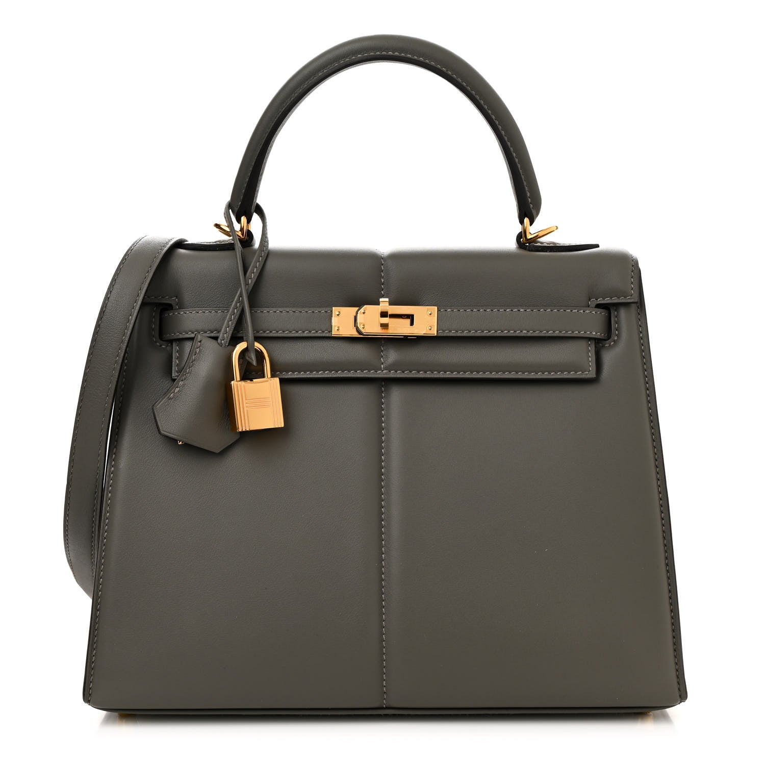 Hermes Swift Kelly Padded Sellier 25 Gris Meyer 1 of 12