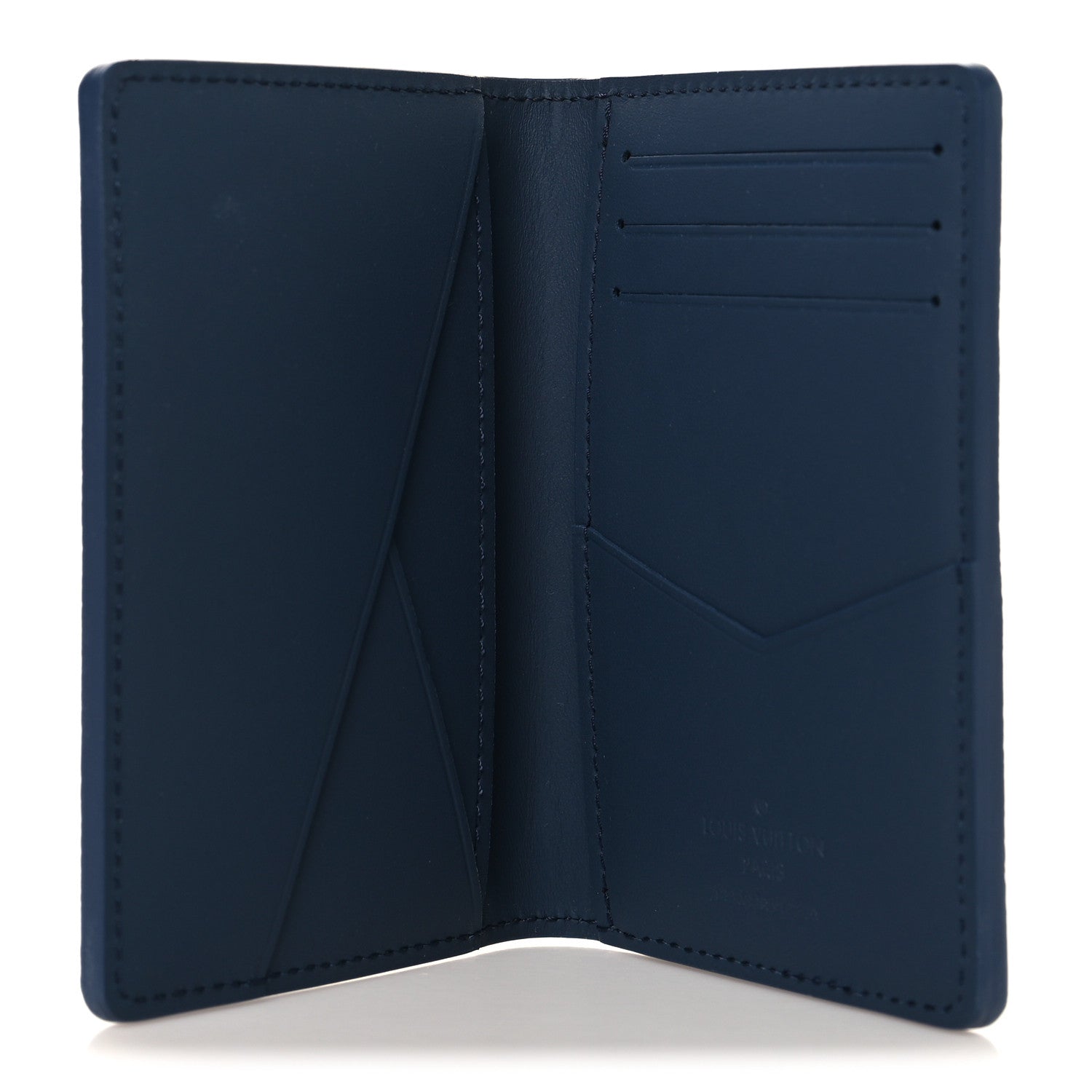 Louis Vuitton Grained Calfskin Aerogram Pocket Organizer Navy 5 of 7