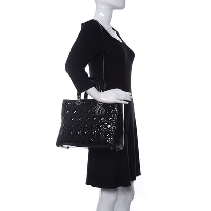Christian Dior Patent Cannage Large Lady Dior Black 2 of 12