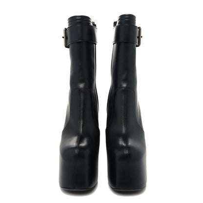 Saint Laurent Calfskin Mina 135 Boots 38.5 Black 2 of 7