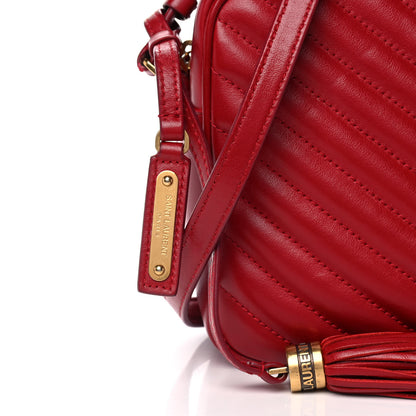Saint Laurent Calfskin Matelasse Monogram Lou Camera Bag Red 9 of 15