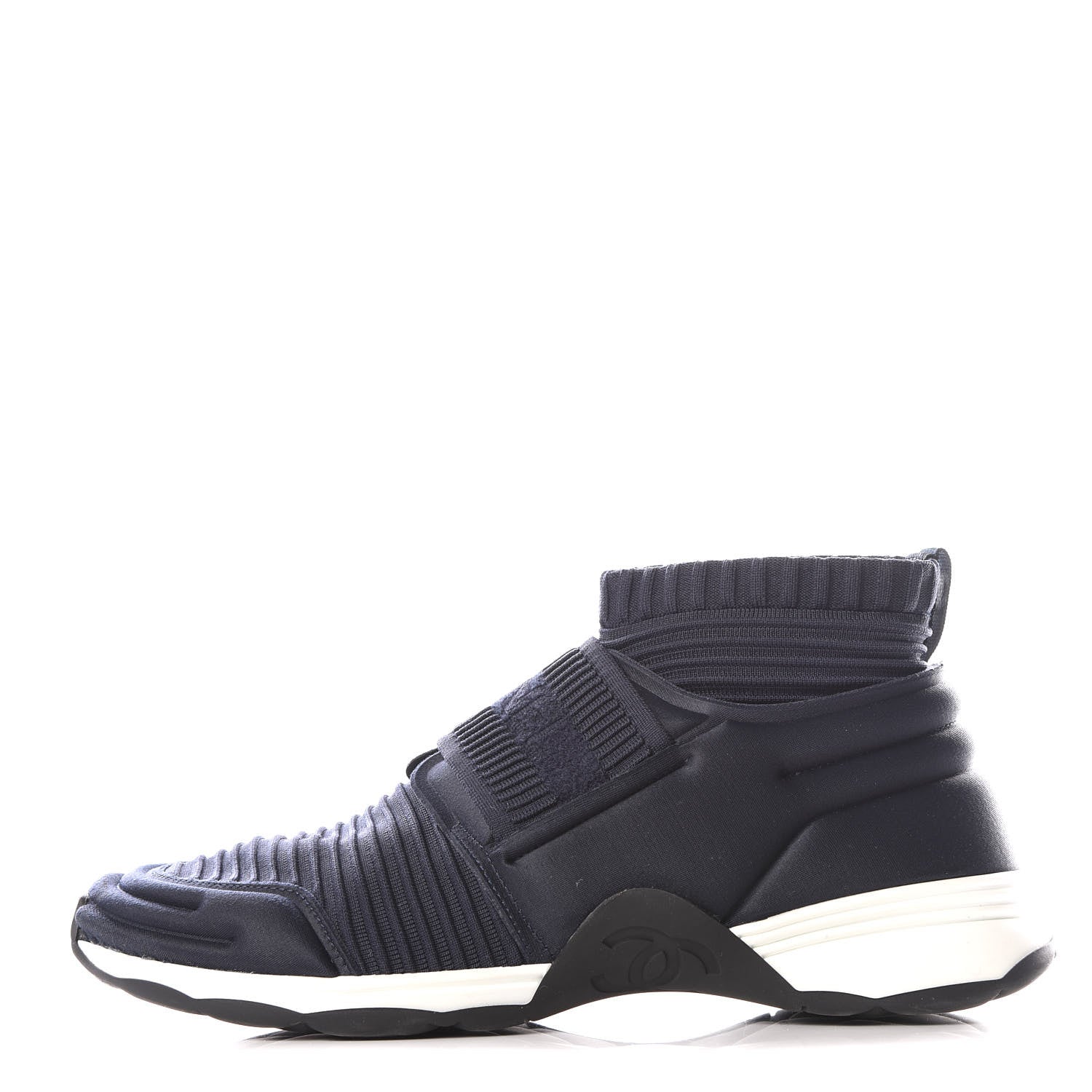 Chanel Stretch Fabric CC Sneakers 39 Blue 1 of 8