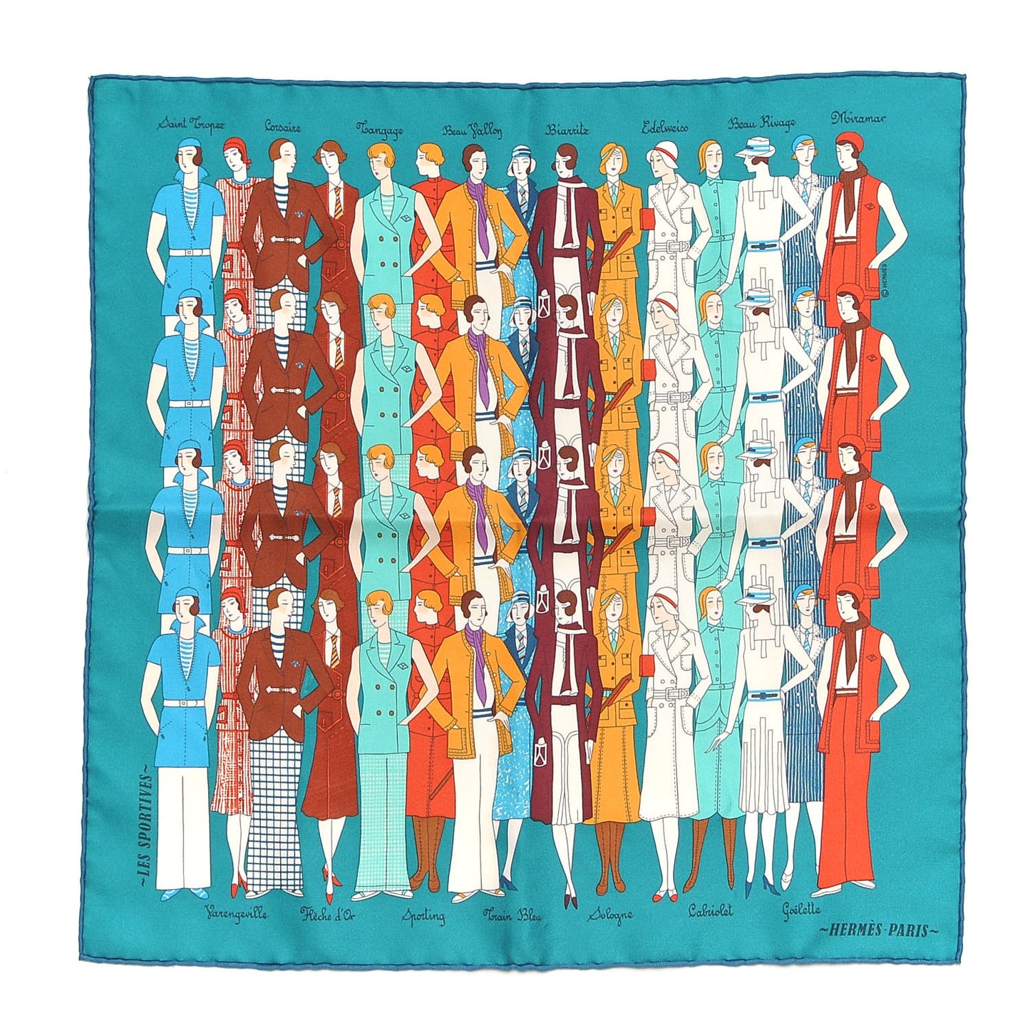 Silk Les Sportives Pocket Square Vert Bleu
