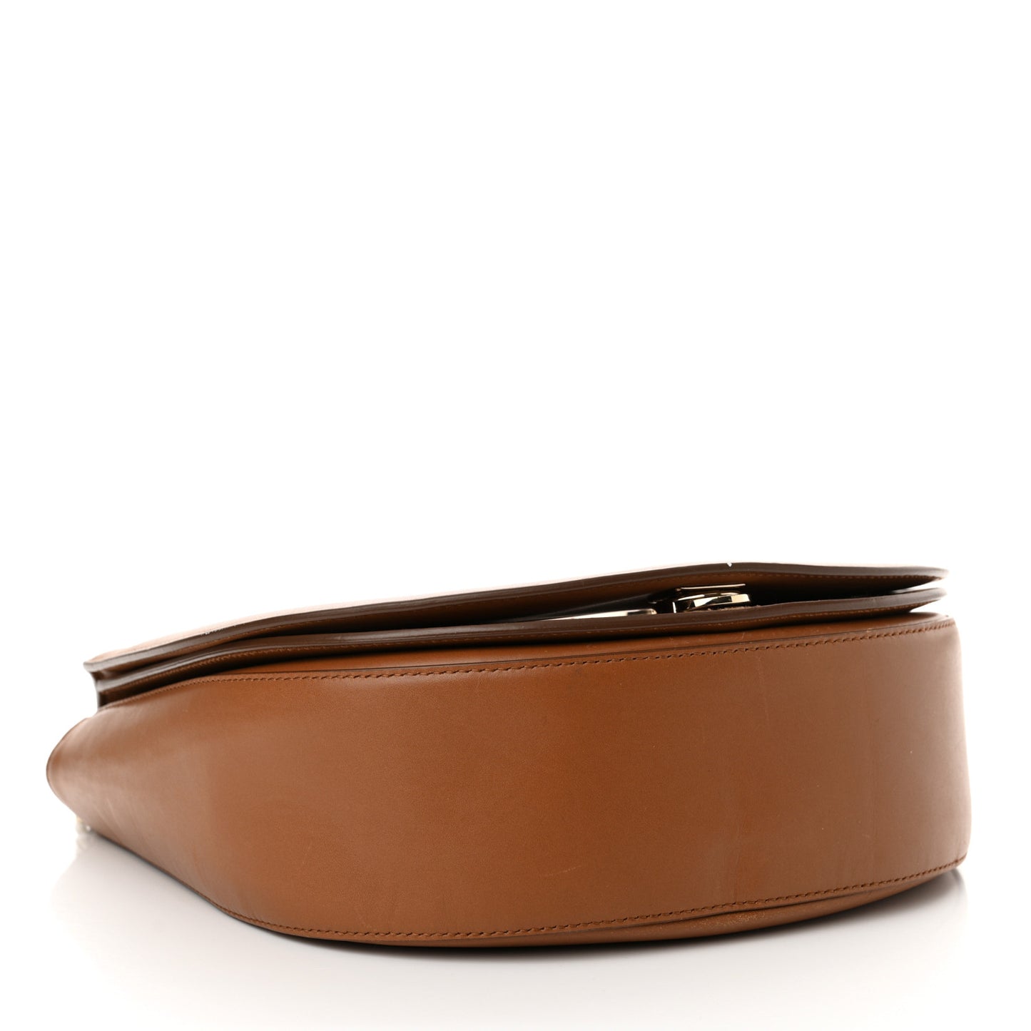 Calfskin Large Vela Flap Bag Brown