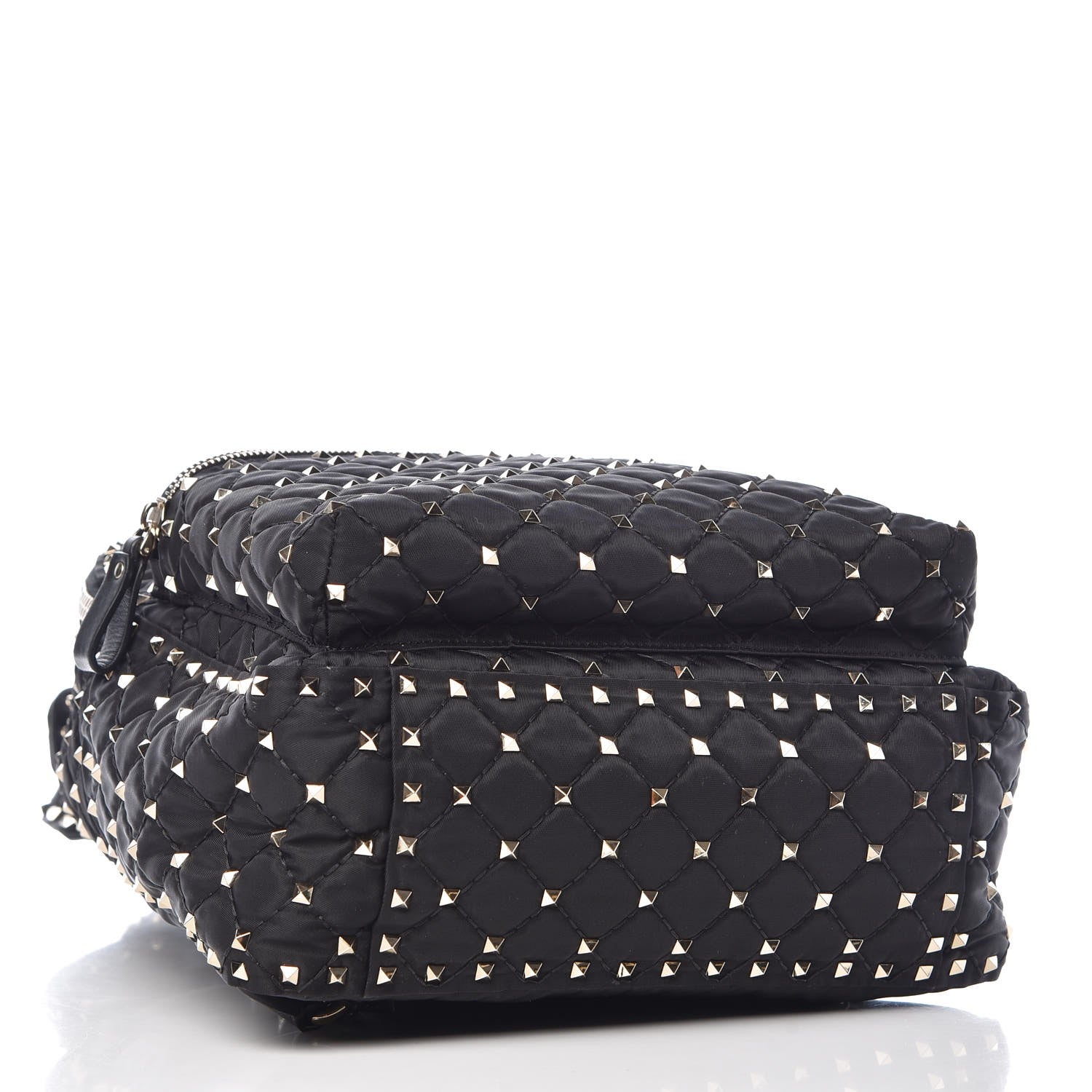 Valentino Garavani Nylon Quilted Rockstud Spike Backpack Black 4 of 6