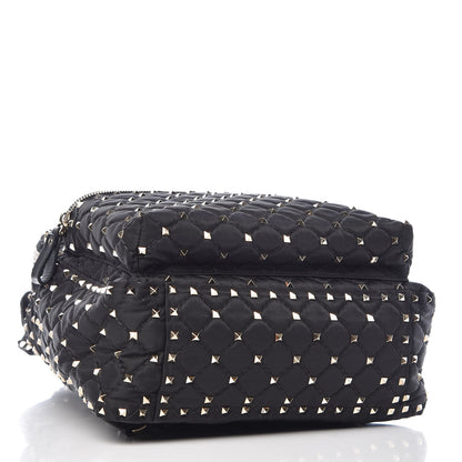 Valentino Garavani Nylon Quilted Rockstud Spike Backpack Black 4 of 6
