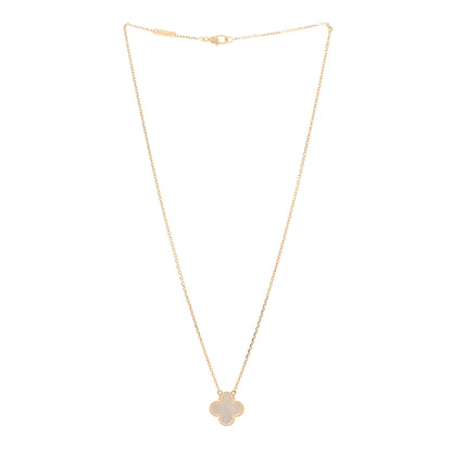 Van Cleef & Arpels 18K Yellow Gold Mother of Pearl Vintage Alhambra Pendant Necklace 3 of 5