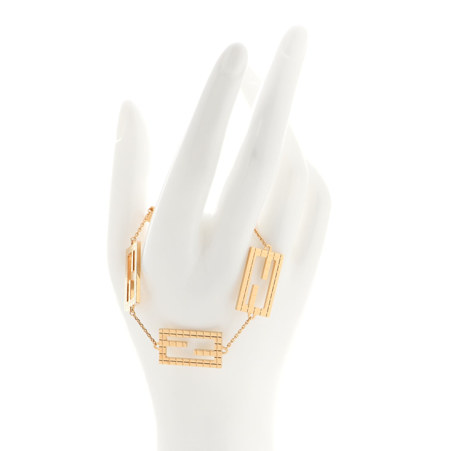 Metal Baguette Link Bracelet Gold