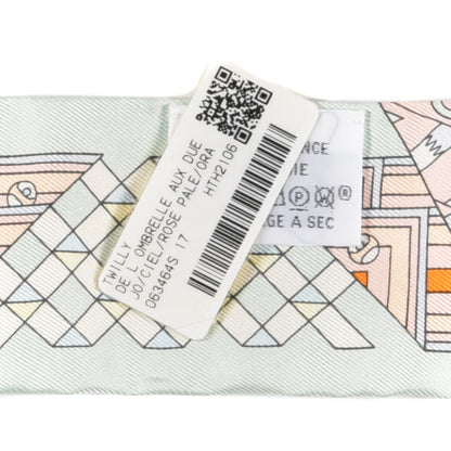Hermes Silk De l'Ombrelle Aux Duels Twilly Ciel Rose Pale Orange 3 of 3