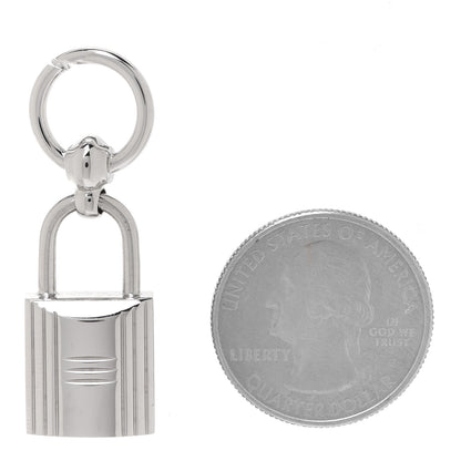 Hermes Permabrass Mini Loop Charms Cadenas Scarf Ring Silver 2 of 4
