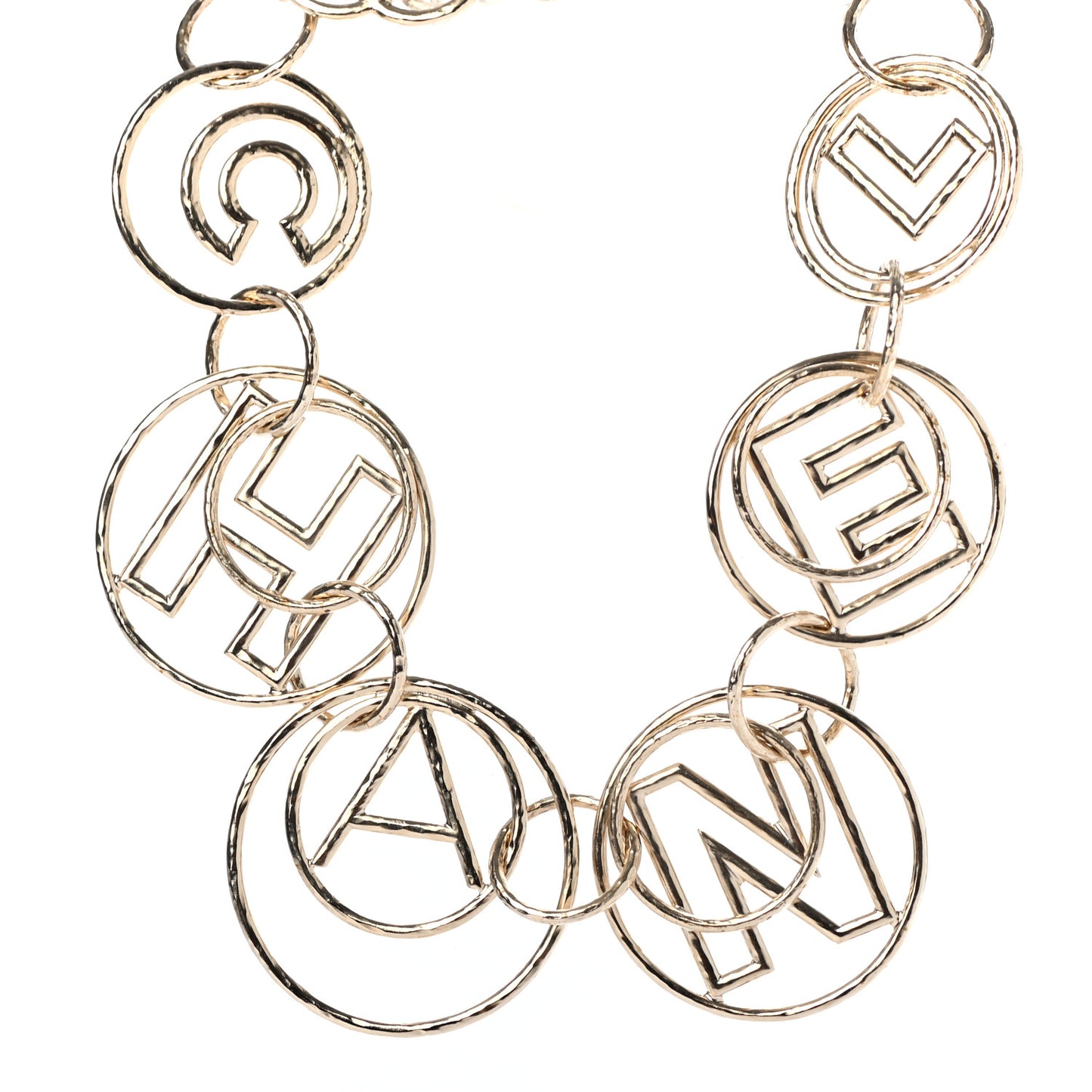 Metal Hoop Cuba Logo Necklace Gold