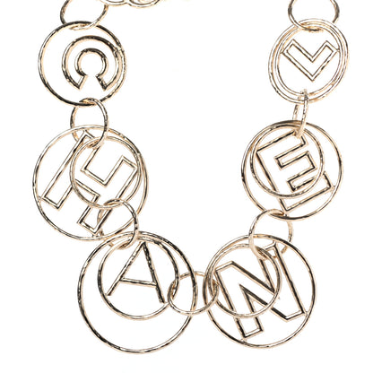 Chanel Metal Hoop Cuba Logo Necklace Gold 1 of 4