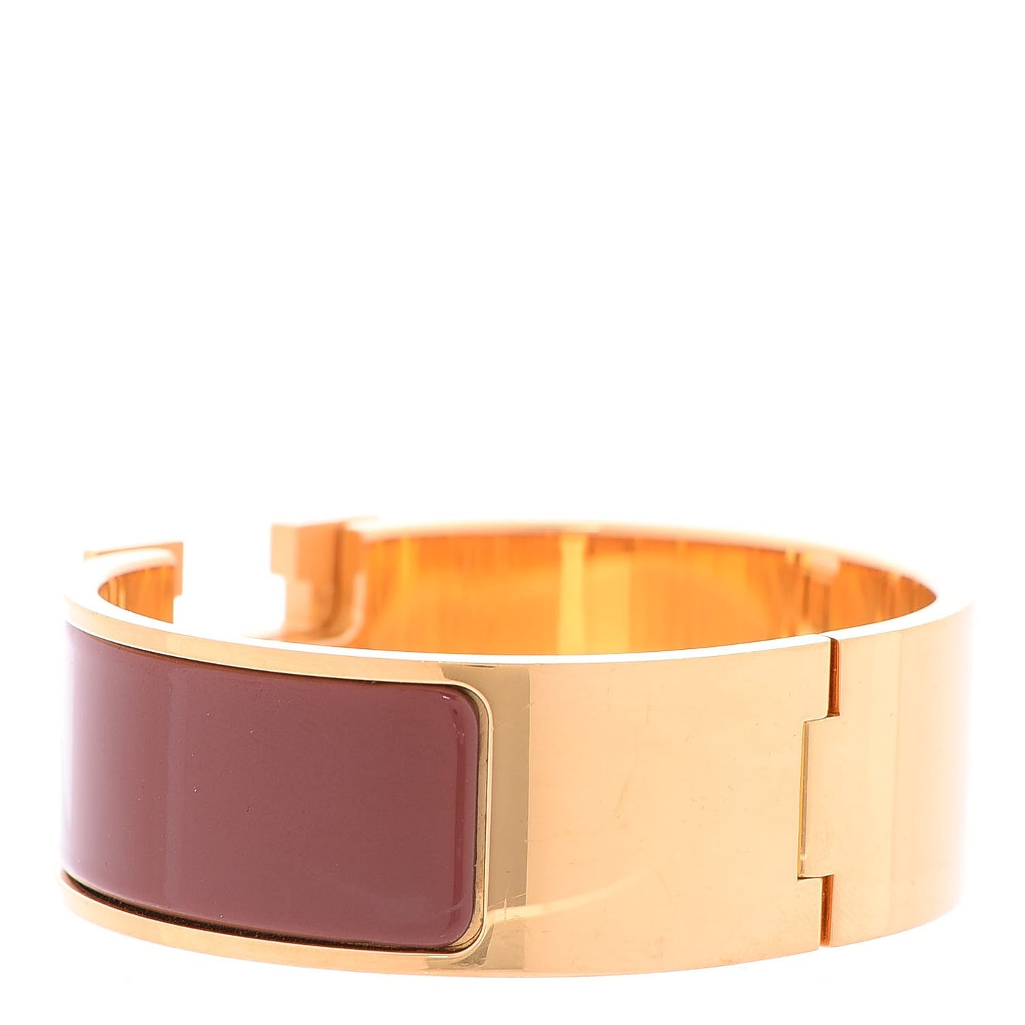 Enamel Wide Clic Clac H Bracelet PM Terracotta