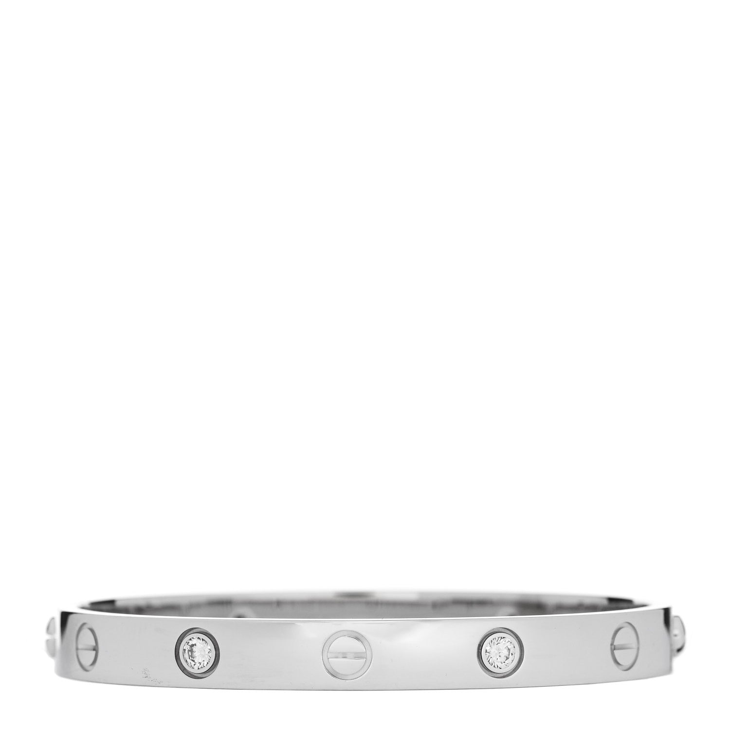 Cartier 18K White Gold 4 Diamond LOVE Bracelet 16 2 of 7