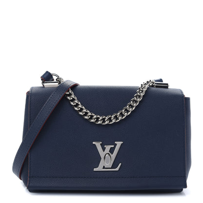 Louis Vuitton Calfskin Lockme II Chain Bag BB Marine Rouge 1 of 9