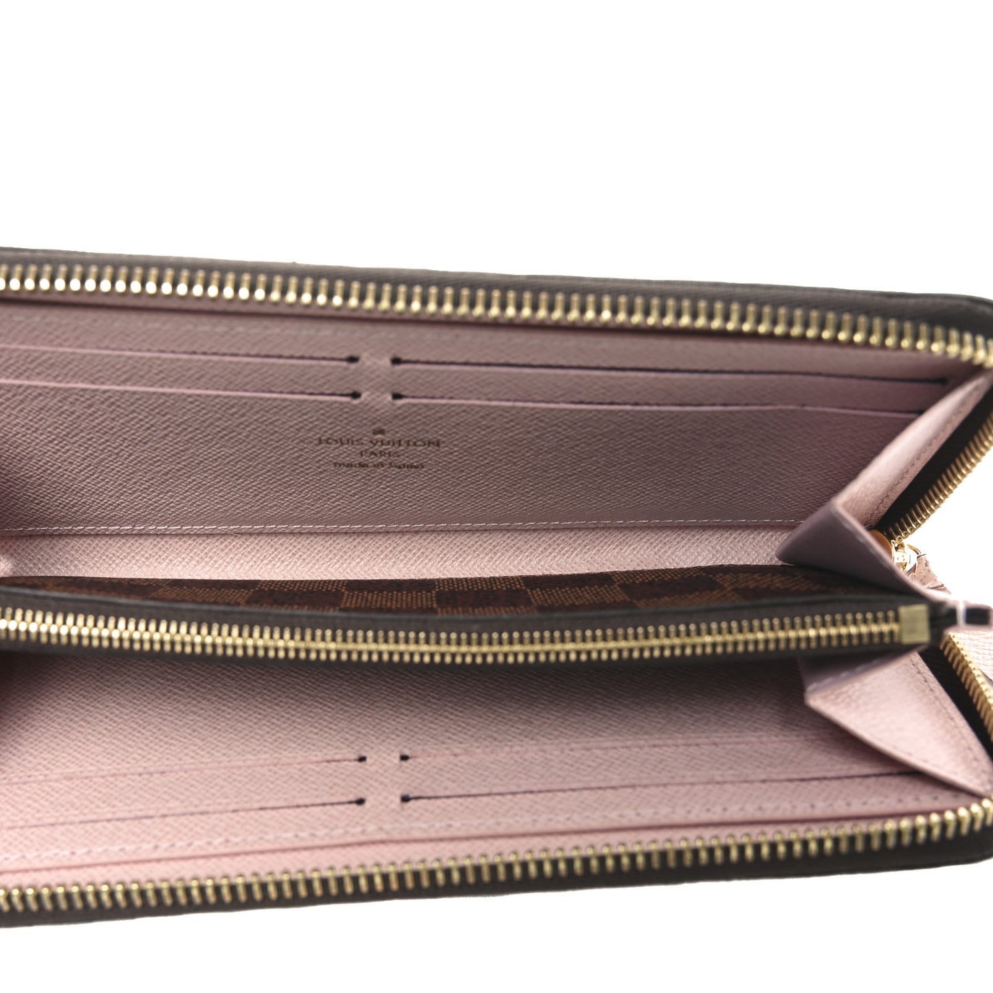 Damier Ebene Clemence Wallet Rose Ballerine