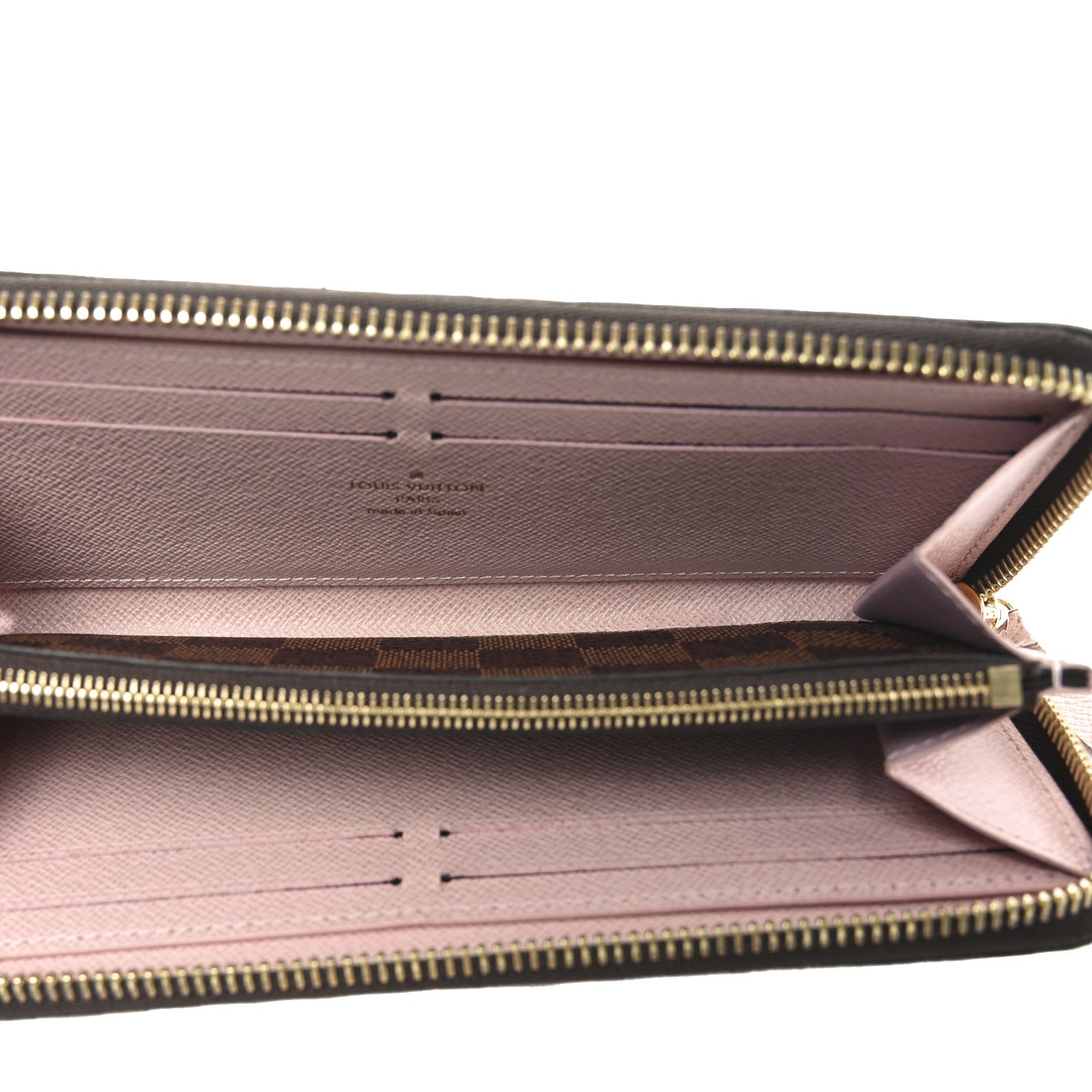 Louis Vuitton Damier Ebene Clemence Wallet Rose Ballerine 5 of 9