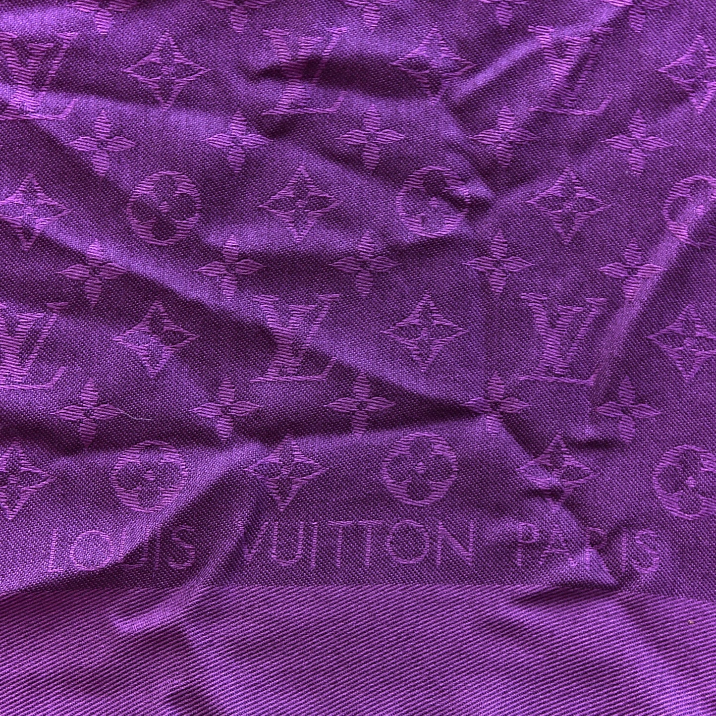 Wool Silk Monogram Shawl Cassis