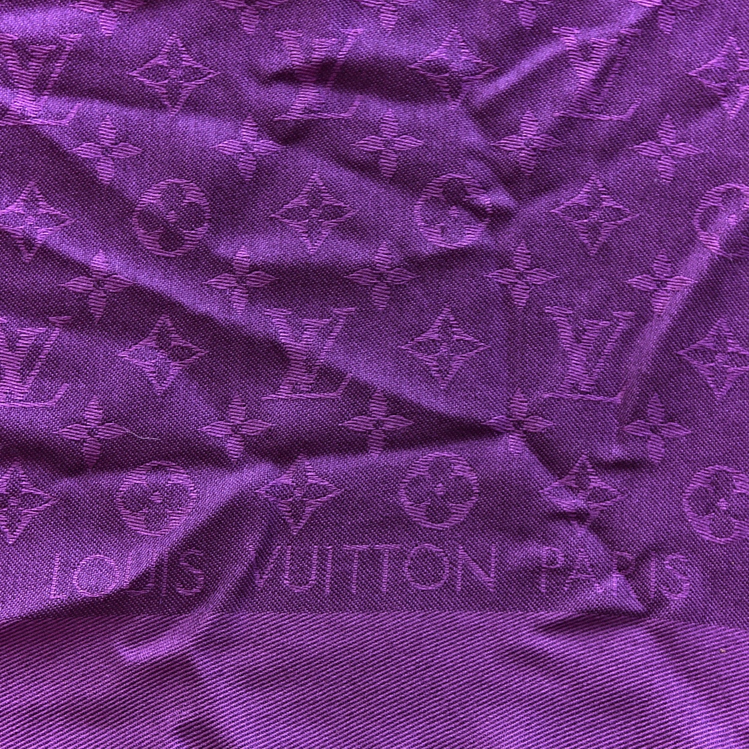 Louis Vuitton Wool Silk Monogram Shawl Cassis 6 of 6