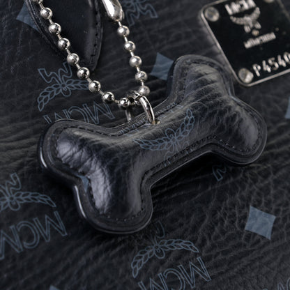 MCM Visetos Dog Bone Shopper Tote Black 6 of 8