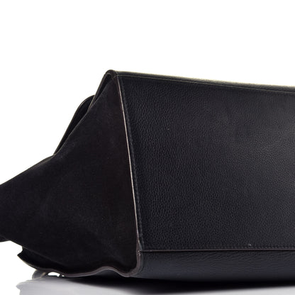 Celine Drummed Calfskin Suede Medium Trapeze Black 7 of 8
