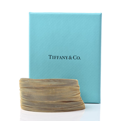 Tiffany 18K Yellow Gold Platinum Diamond Mesh Bracelet 6 of 6