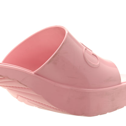 Gucci Rubber Gucci Logo Womens Platform 20/60mm Slide Sandals 41 Wild Rose 11 of 13