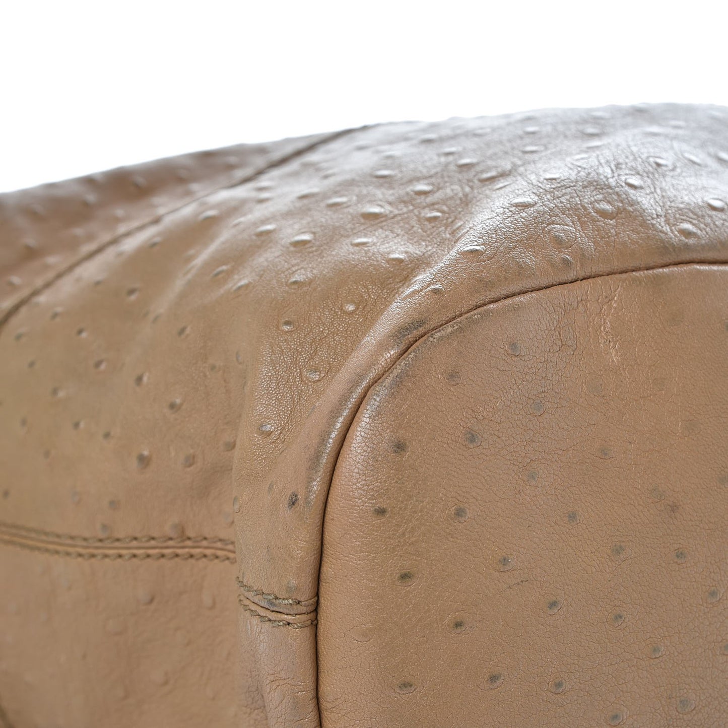 Calfskin Ostrich Embossed Medium Nightingale Brown