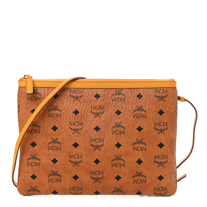 MCM Visetos Medium Crossbody Pouch Cognac Yellow 1 of 11