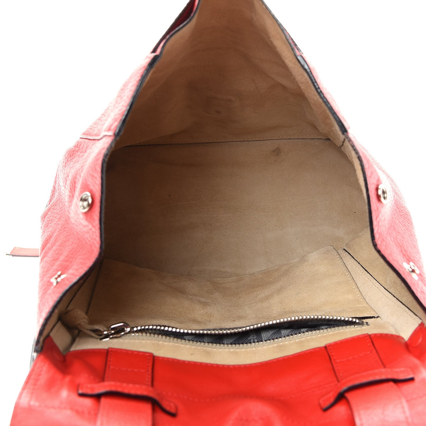 Pebbled Calfskin Small PS Courier Backpack Red