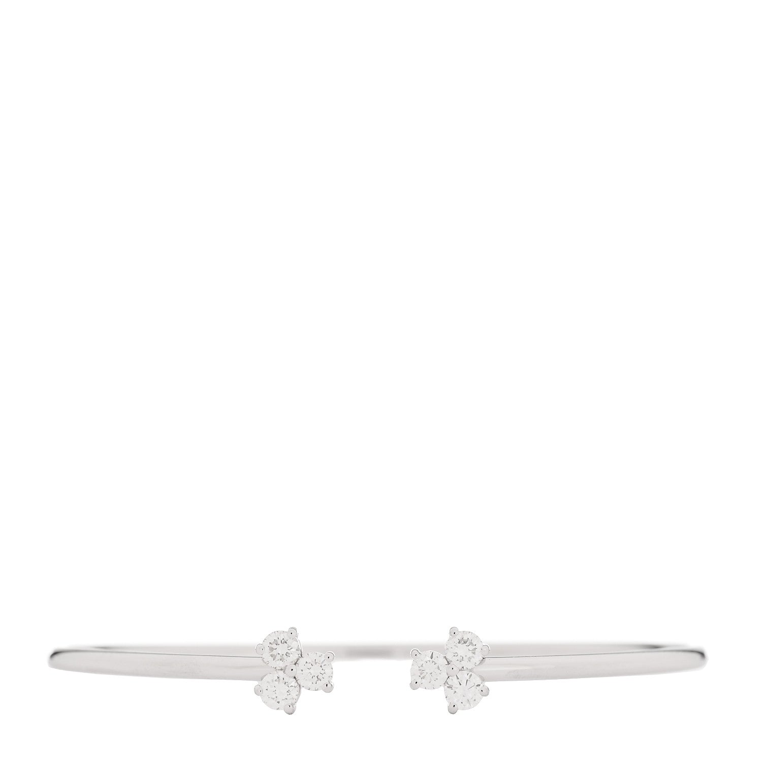 Tiffany 18K White Gold Diamond Aria Wire Bracelet 1 of 5